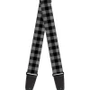 Guitar Strap - Buffalo Plaid Black Gray