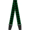 Guitar Strap - Buffalo Plaid Black Green