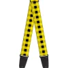 Guitar Strap - Buffalo Plaid Black Neon Yellow