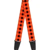 Guitar Strap - Buffalo Plaid Black Orange