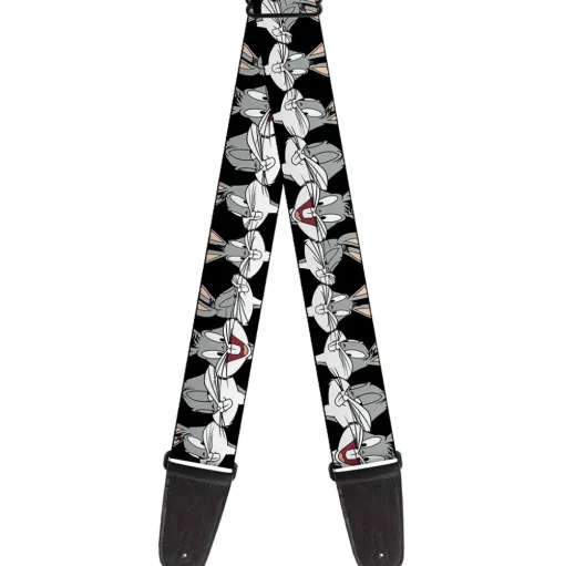 Guitar Strap - Bugs Bunny CLOSE-UP Expressions Black