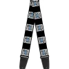 Guitar Strap - BUILT FORD TOUGH Logo2 Black White Blue