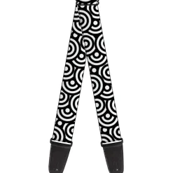 Guitar Strap - Bullseye Stacked Black White