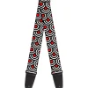 Guitar Strap - Bullseye Stacked Black White Red