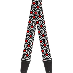 Guitar Strap - Bullseye Stacked Black White Red