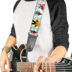 Guitar Strap - Bunny Superhero Multi Pastel