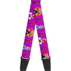 Guitar Strap - Bunny Superhero Purple