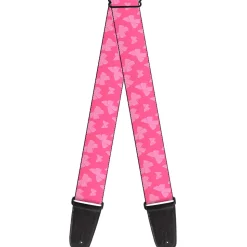 Guitar Strap - Butterflies Pink