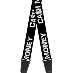 Guitar Strap - CA$H MONEY Black White