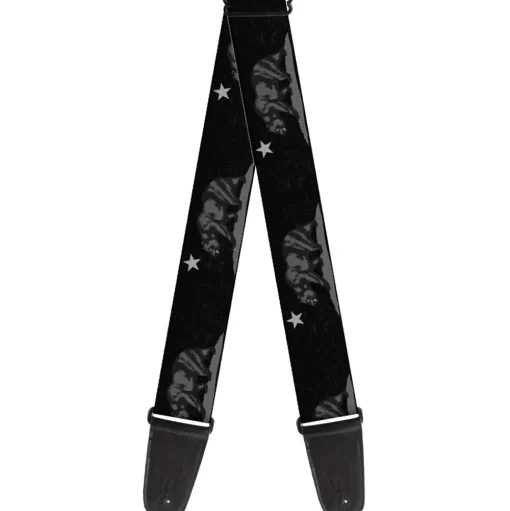 Guitar Strap - Cali Bear Black Grays