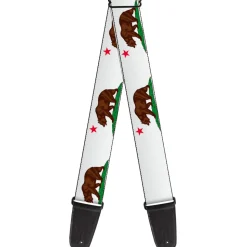 Guitar Strap - Cali Bear White