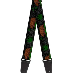 Guitar Strap - Cali Bear/Pot Leaf Black/Gray/Green