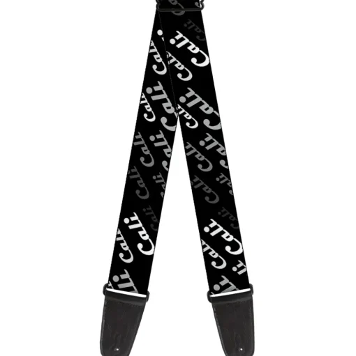 Guitar Strap - CALI Fade Diagonal Black Gray White