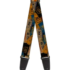 Guitar Strap - Cali License Plates Stacked Vintage