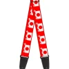 Guitar Strap - Camera Red White