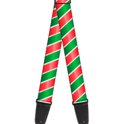 Guitar Strap - Candy Cane4 White Red Green
