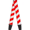 Guitar Strap - Candy Cane2 Stripe White Red