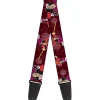 Guitar Strap - Captain Hook Poses Nautical Elements Burgundy