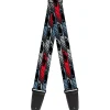 Guitar Strap - Cars 3 Car Profile Stripe Blocks Black Grays Blue Red