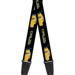 Guitar Strap - Cars 3 CRUZ Car Profile Black Blue Yellow
