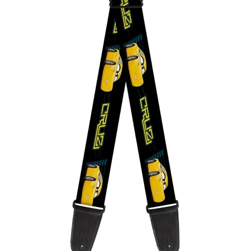 Guitar Strap - Cars 3 CRUZ Car Profile Black Blue Yellow