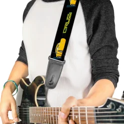 Guitar Strap - Cars 3 CRUZ Car Profile Black Blue Yellow