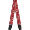 Guitar Strap - Cars 3 Icons Scattered Red Black White