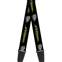 Guitar Strap - Cars 3 JACKSON STORM Pose STRIPE Black Greens