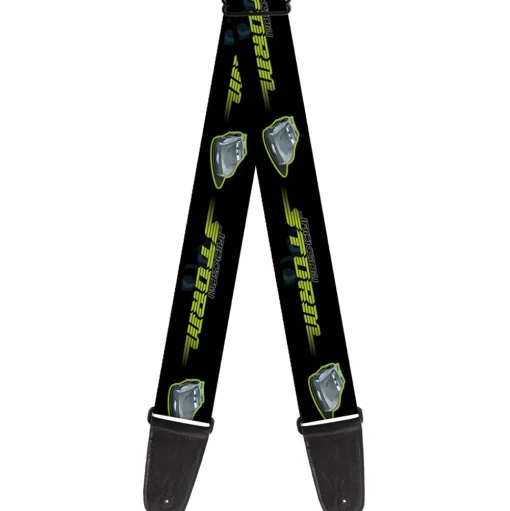 Guitar Strap - Cars 3 JACKSON STORM Pose STRIPE Black Greens