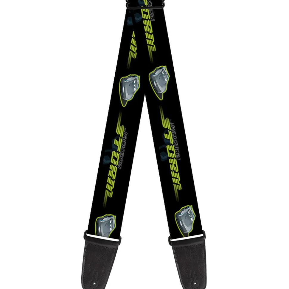 Guitar Strap - Cars 3 JACKSON STORM Pose STRIPE Black Greens
