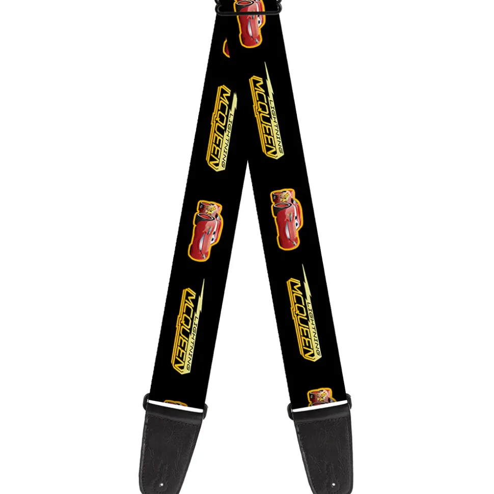 Guitar Strap - Cars 3 LIGHTNING MCQUEEN Pose Bolt Black Yellows