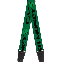 Guitar Strap - CASH MONEY $ Green Black