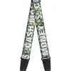 Guitar Strap - CASH MONEY $ Dollars White