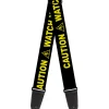 Guitar Strap - CAUTION WATCH YOUR DUBSTEP Black Yellow