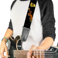 Guitar Strap - Chasing Scooby Snacks Black