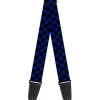 Guitar Strap - Checker Black Blue