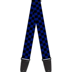 Guitar Strap - Checker Black Blue