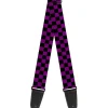 Guitar Strap - Checker Black Purple