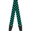 Guitar Strap - Checker Black Teal