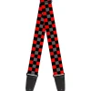 Guitar Strap - Checker Black Gray 2 Red