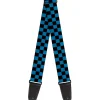 Guitar Strap - Checker Black Turquoise