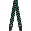 Guitar Strap - Checker Black Gray 1 Green
