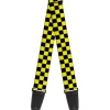 Guitar Strap - Checker Black Neon Yellow