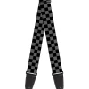Guitar Strap - Checker Black Gray