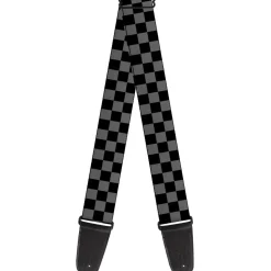 Guitar Strap - Checker Black Gray