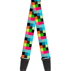 Guitar Strap - Checker Bright Pastel