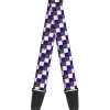 Guitar Strap - Checker Gray Purple White