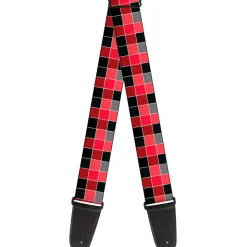 Guitar Strap - Checker Mosaic Red