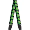 Guitar Strap - Checker Mosaic Green