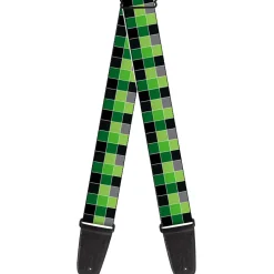 Guitar Strap - Checker Mosaic Green